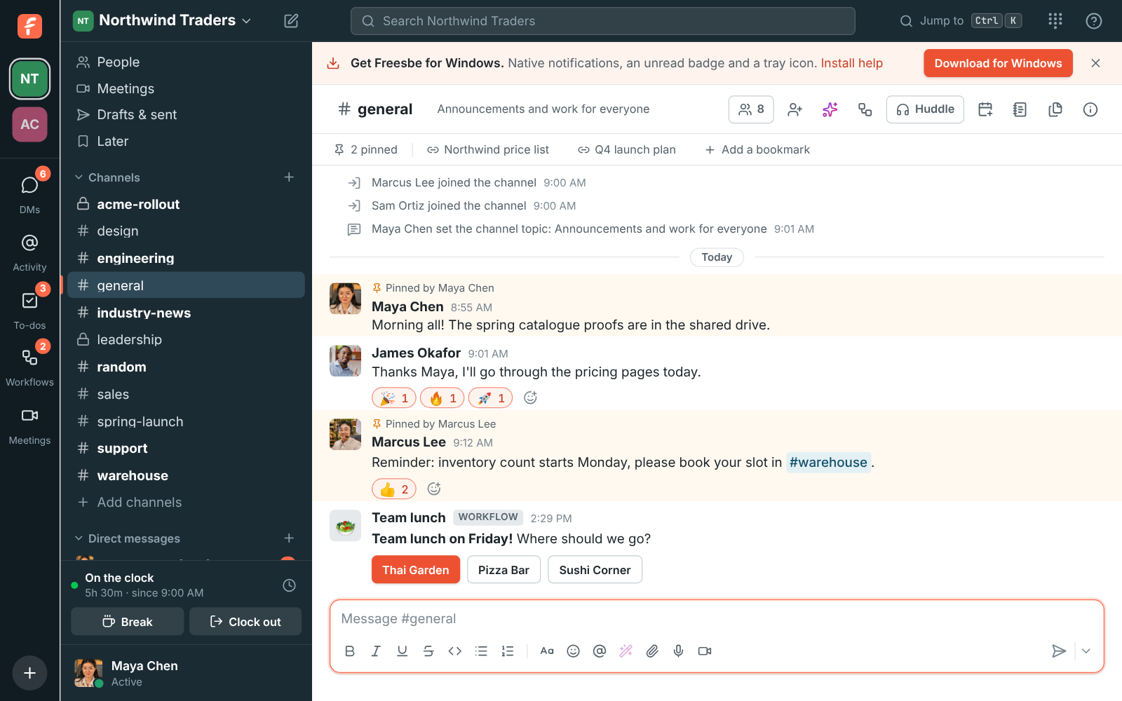 The banner offering the desktop app in a browser